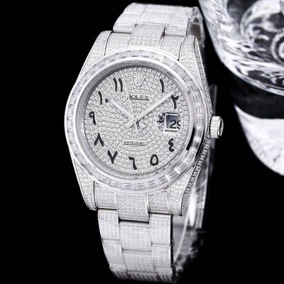 GB Factory Rolex Oyster Perpetual Datejust Replica Price 41 series Silver steel case with White diamonds Diameter 41mm watch